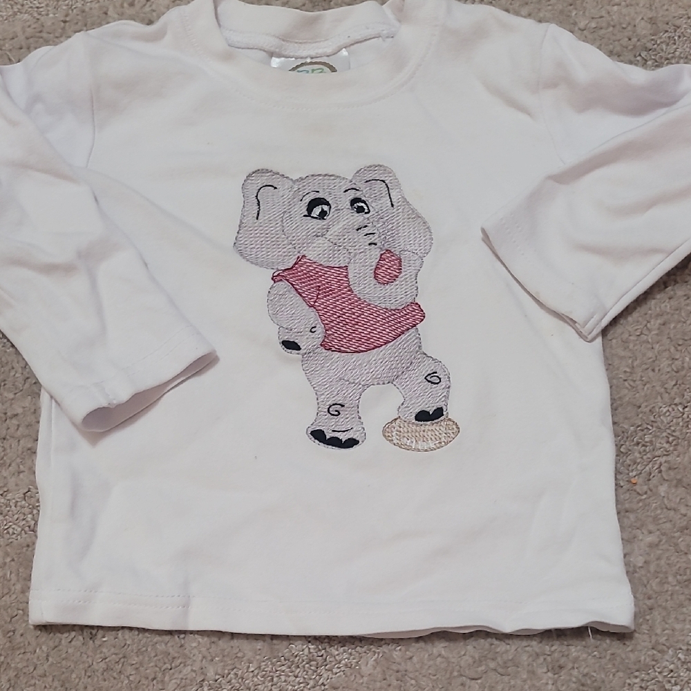 Roll TIDE! White Kids Shirt with Elephant Design